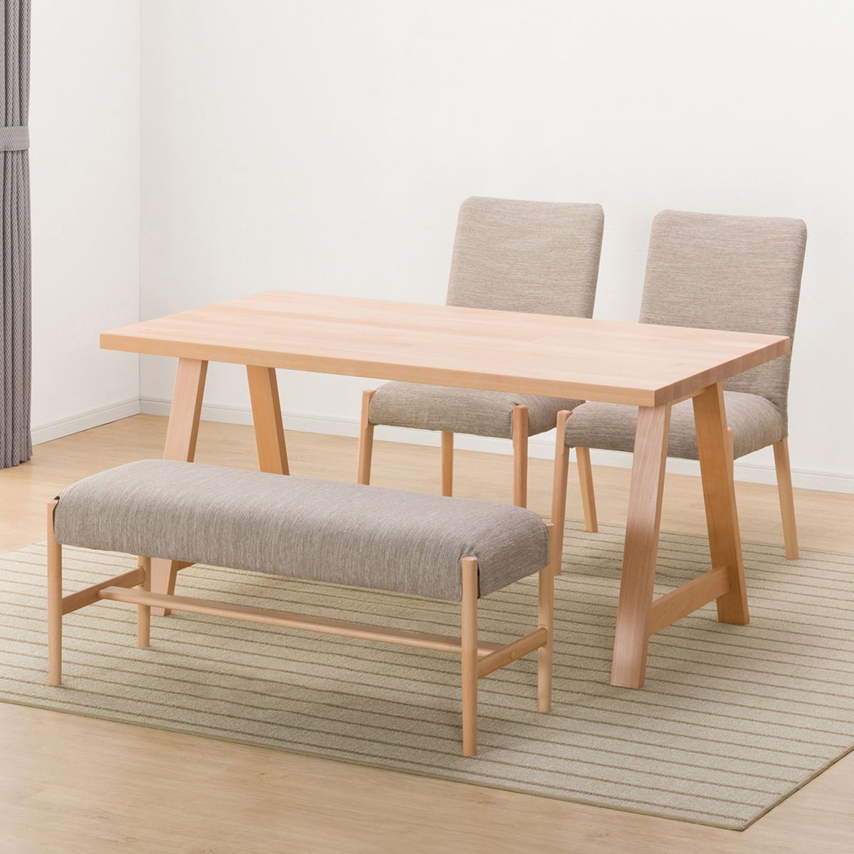 [幅150cm] ダイニングテーブル4点セット(NコレクションT-06A 150NA/C-10 NA DR-BE/B-34 NA)  【配送員設置】 【5年保証】 【期間限定価格：11/17〜12/31まで】