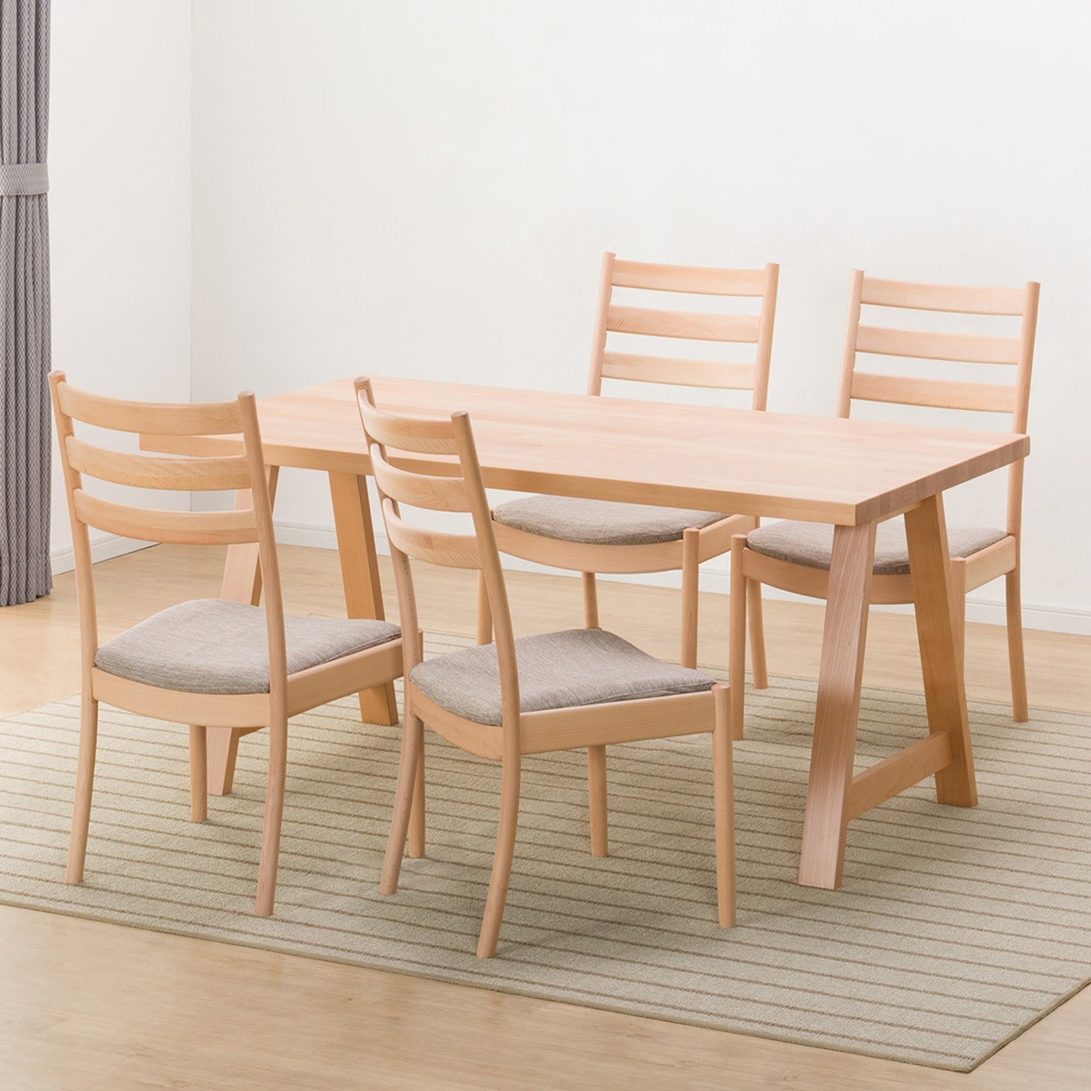 ダイニングテーブル5点セット(NコレクションT-06A 150NA/C-07 NA DR-BE) ニトリ 【配送員設置】 【5年保証】