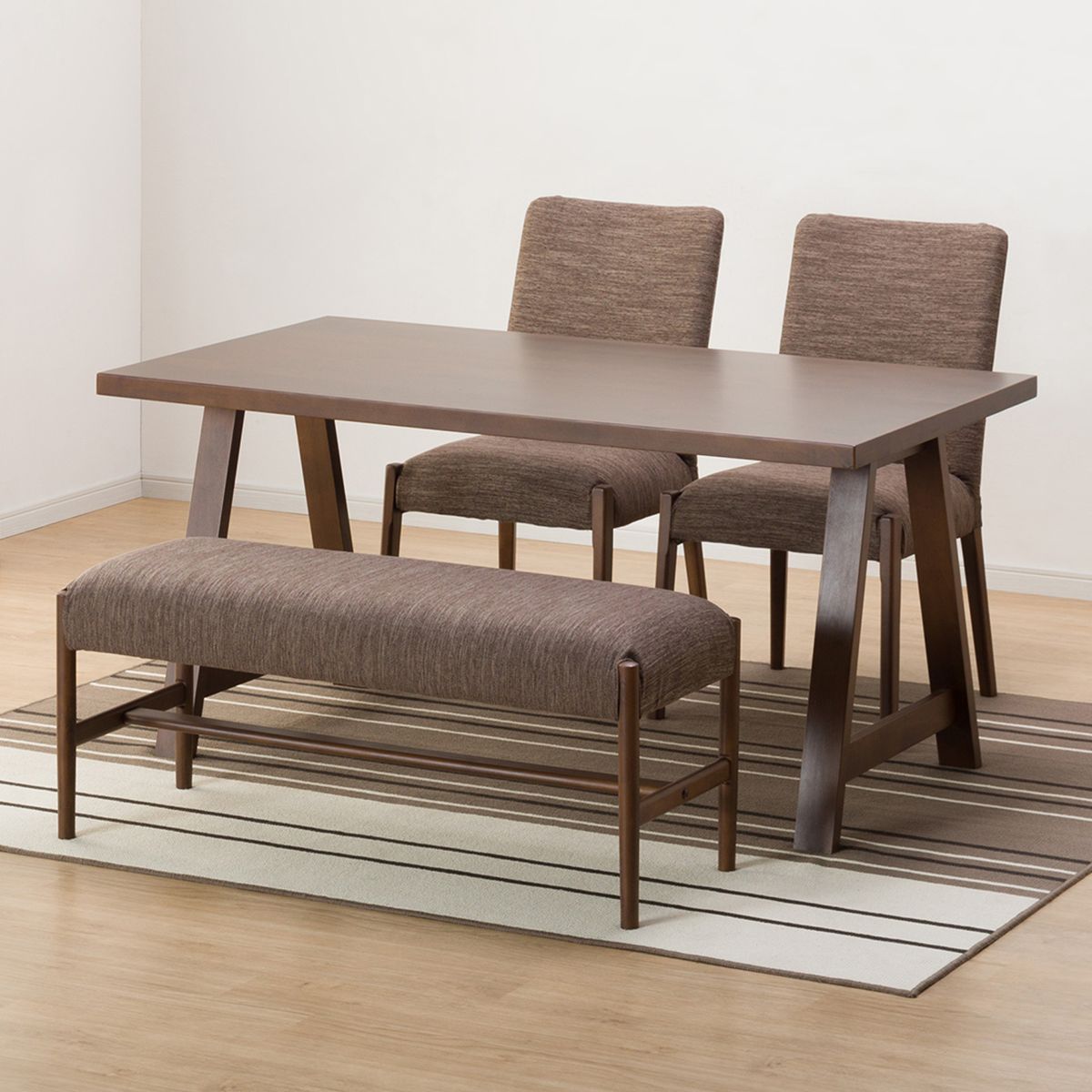 [幅150cm] ダイニングテーブル4点セット(NコレクションT-06A 150MBR/C-10 MBR DR-DMO/B-34 MBR)  【配送員設置】 【5年保証】 【期間限定価格：11/17〜12/31まで】