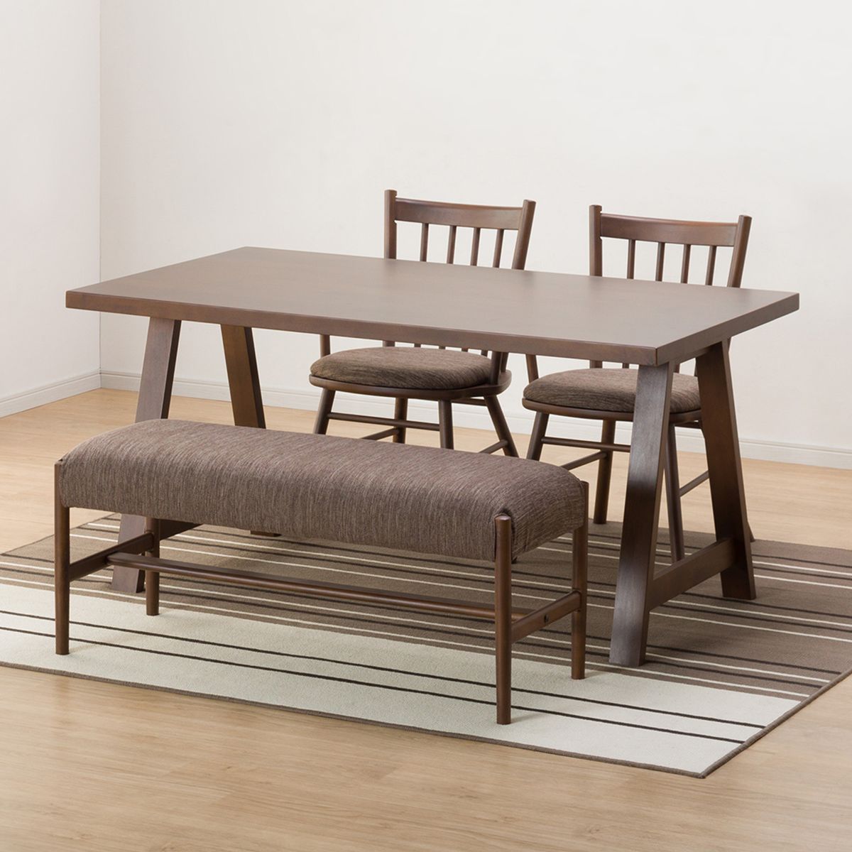 [幅150cm] ダイニングテーブル4点セット(NコレクションT-06A 150MBR/C-41肘付き MBR/DMO/B-34 MBR)  【配送員設置】 【5年保証】 【期間限定価格：11/17〜12/31まで】