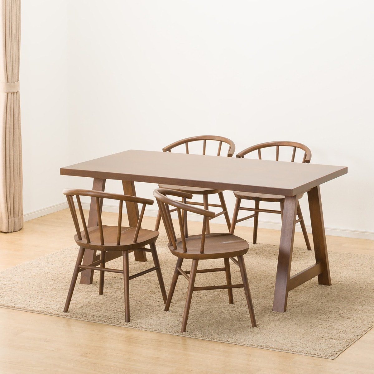 ダイニングテーブル5点セット (NコレクションT-06A 150 MBR/C-53 MBR)  【配送員設置商品】 【5年保証】