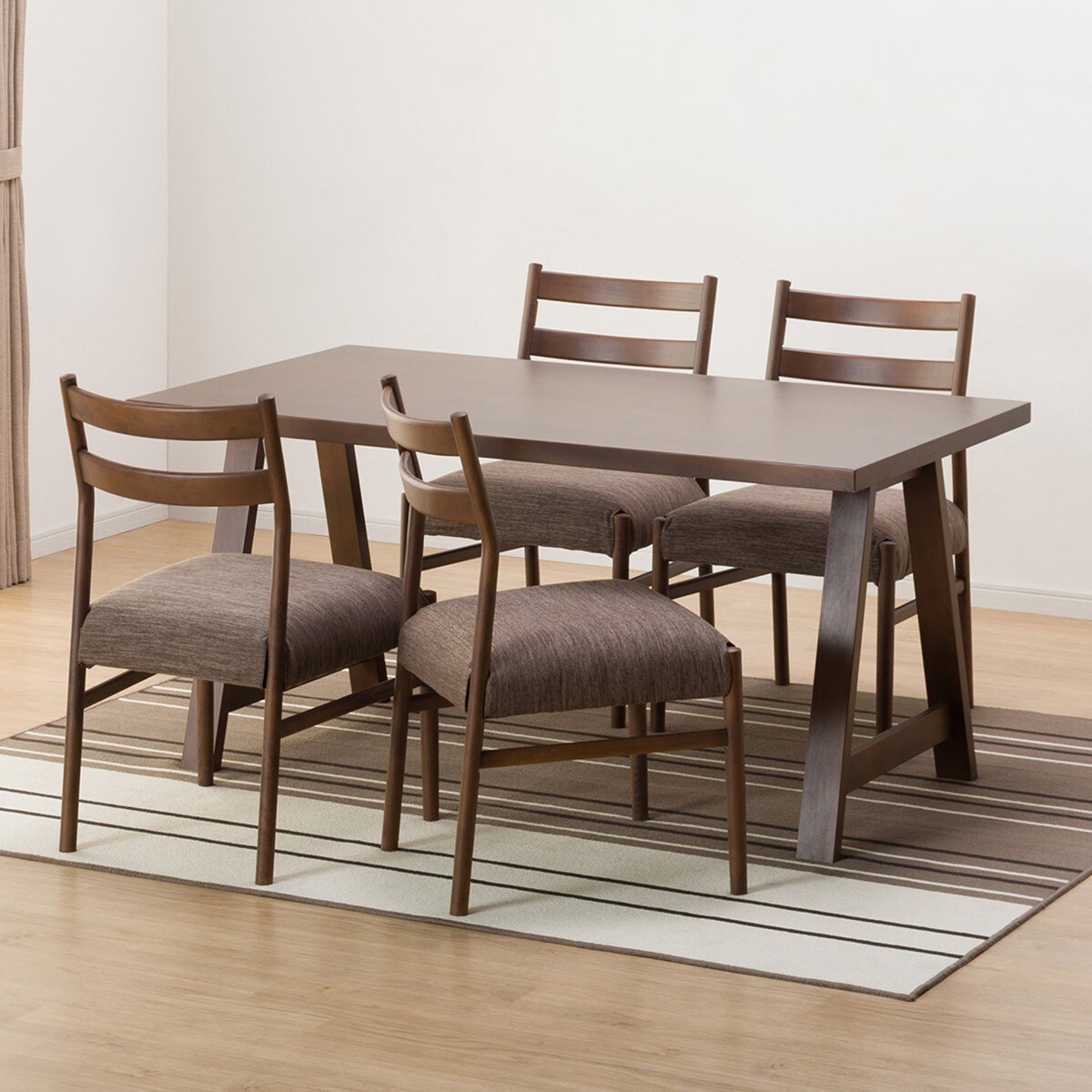 [幅150cm] ダイニングテーブル5点セット(NコレクションT-06A 150MBR/C-34 MBR DR-DMO)  【配送員設置】 【5年保証】 【期間限定価格：11/17〜12/31まで】