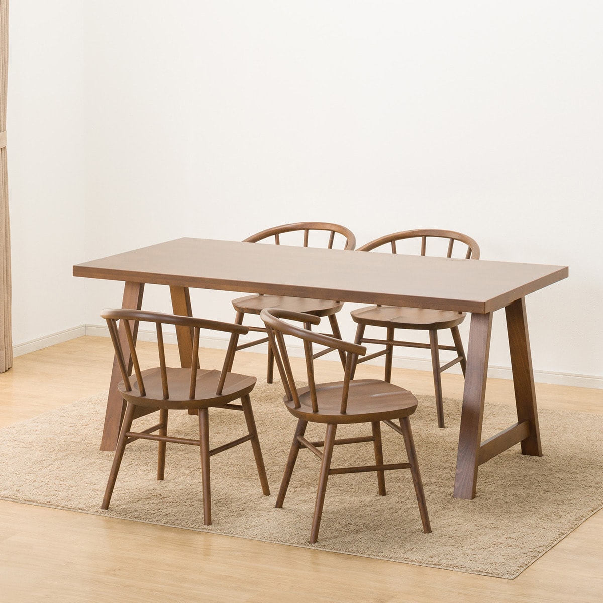 ダイニングテーブル5点セット (NコレクションT-06A 165 MBR/C-53 MBR)  【配送員設置商品】 【5年保証】