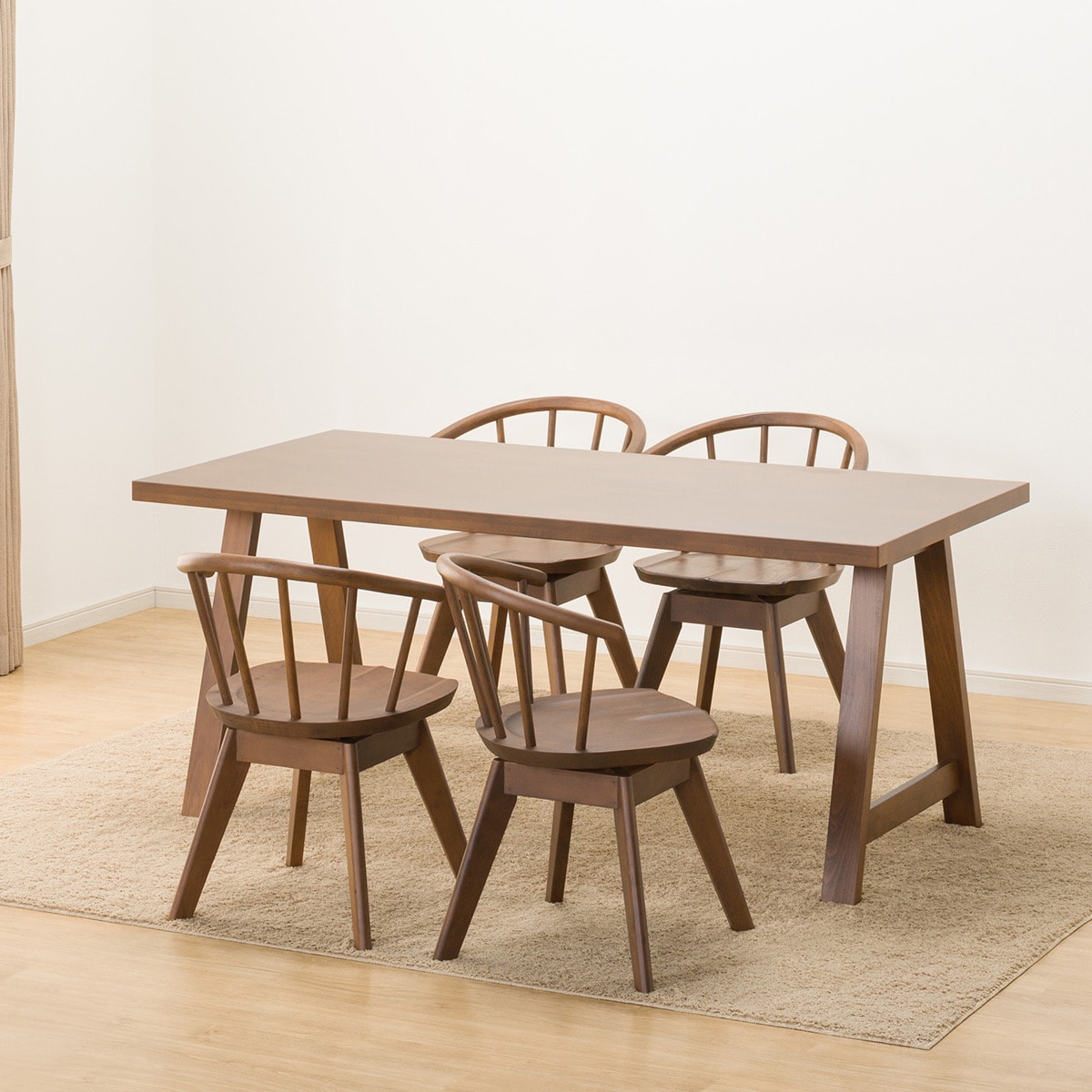 ダイニングテーブル5点セット (NコレクションT-06A 165 MBR/C-53S MBR)  【配送員設置商品】 【5年保証】