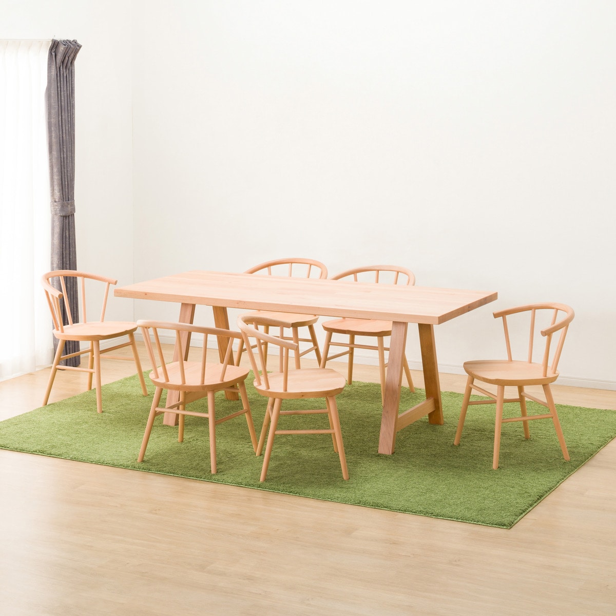 ダイニングテーブル7点セット (NコレクションT-06A 180 NA/C-53 NA)  【配送員設置商品】 【5年保証】