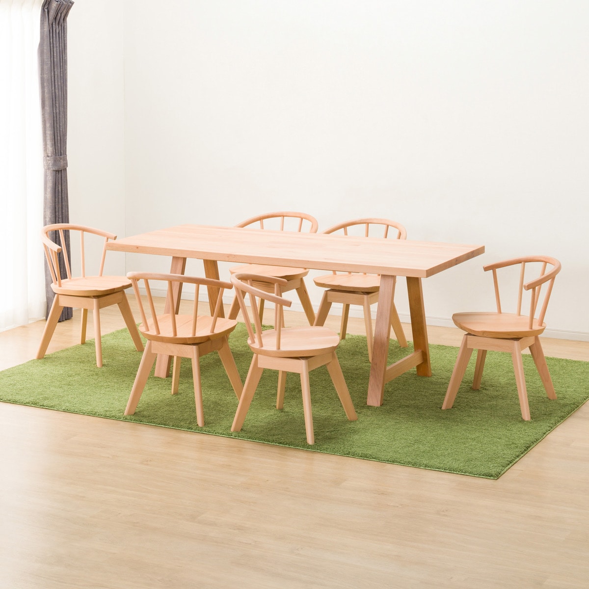 ダイニングテーブル7点セット (NコレクションT-06A 180 NA/C-53S NA)  【配送員設置商品】 【5年保証】