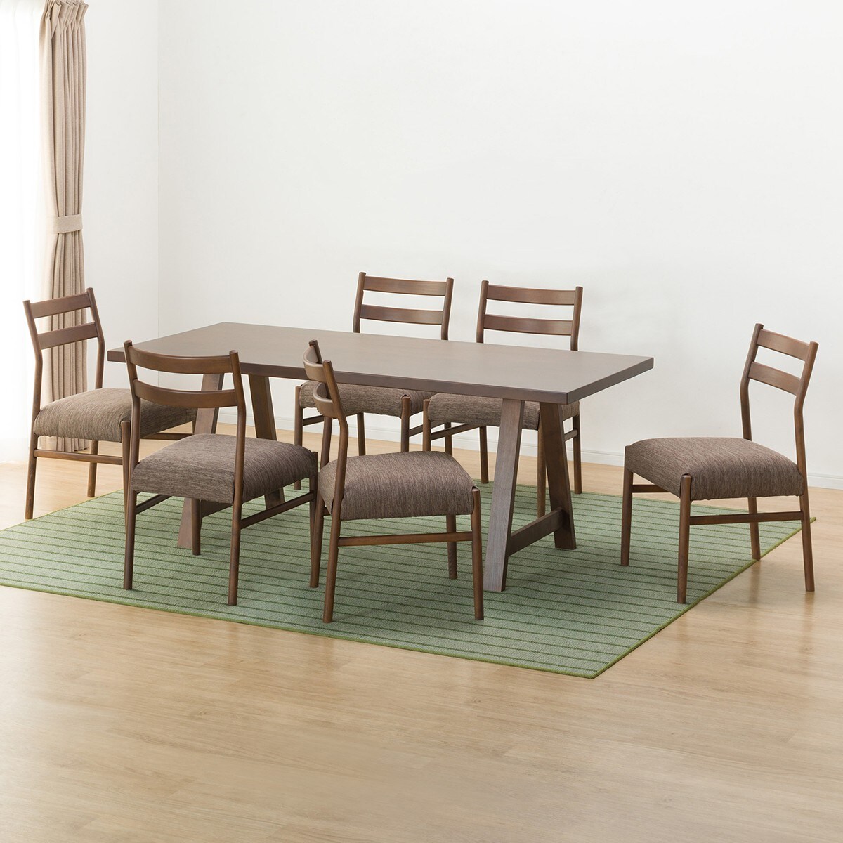 [幅180cm] ダイニングテーブル7点セット(NコレクションT-06A 180MBR/C-34 MBR DR-DMO)  【配送員設置】 【5年保証】 【期間限定価格：11/17〜12/31まで】