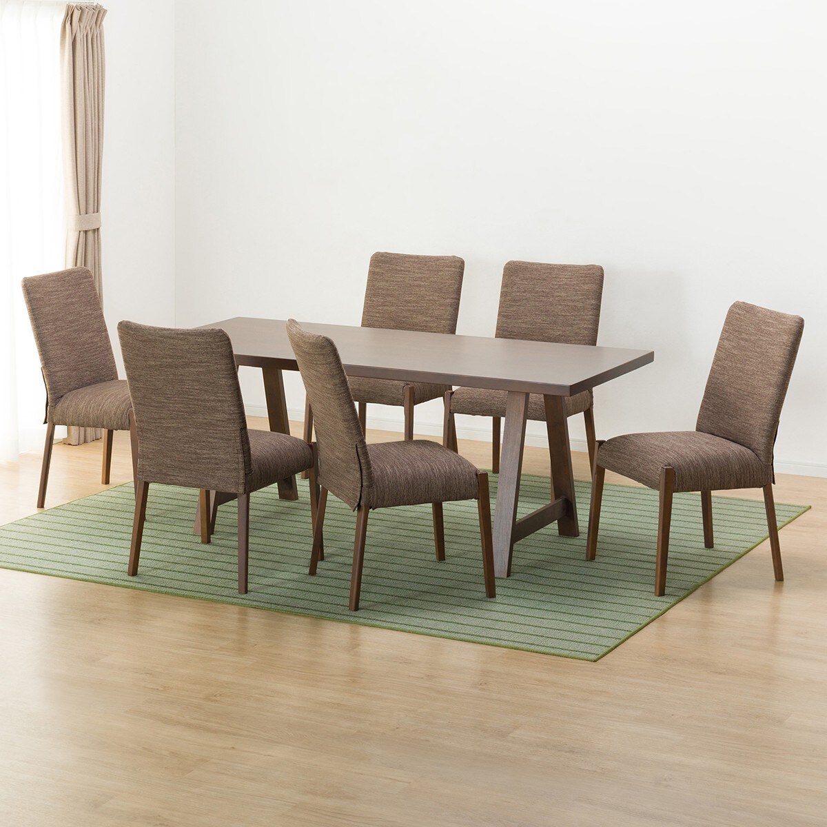 [幅180cm] ダイニングテーブル7点セット(NコレクションT-06A 180MBR/C-10 MBR DR-DMO)  【配送員設置】 【5年保証】 【期間限定価格：11/17〜12/31まで】