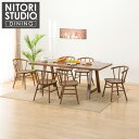 ダイニングテーブル7点セット (NコレクションT-06A 180 MBR/C-53 MBR) ニトリ 【配送員設置商品】 【5年保証】