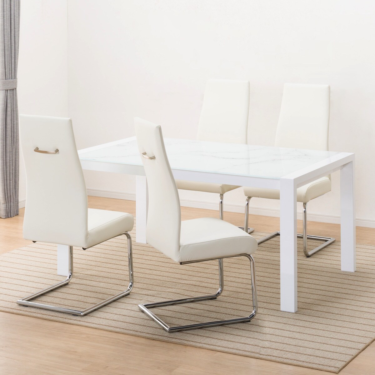 ダイニングテーブル5点セット (DT150 ES01 WH/DC Nシールド ロフト2 H IV)  【配送員設置商品】 【5年保証】