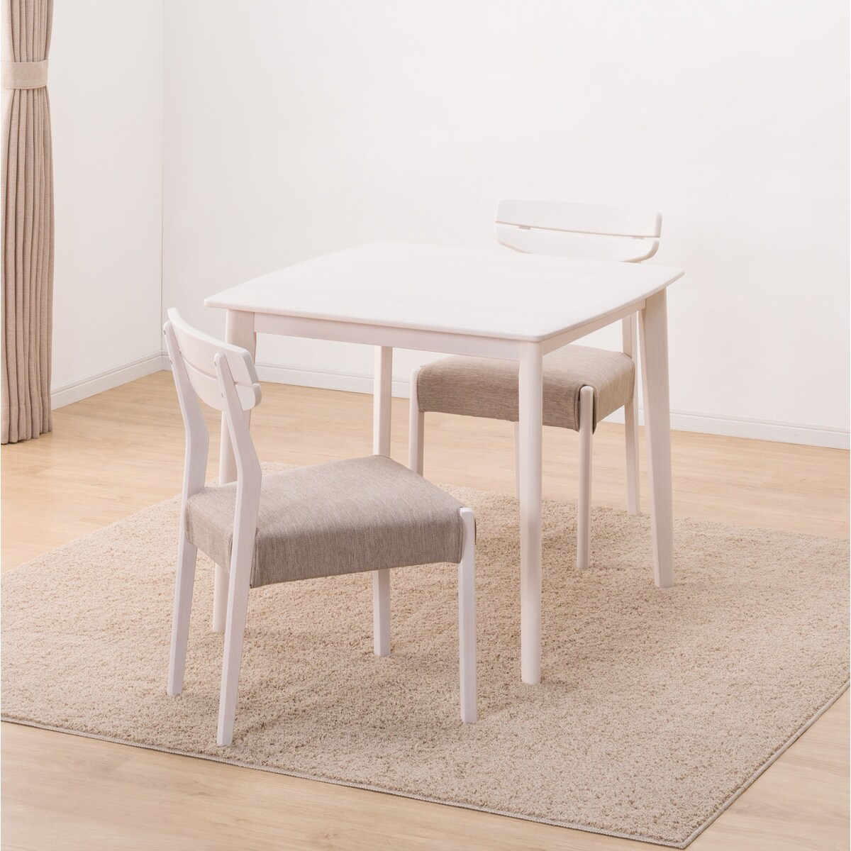 ダイニングテーブル3点セット (DTアルナスDF80WW/ダイニングチェアアルナスBE)  【配送員設置商品】 【5年保証】