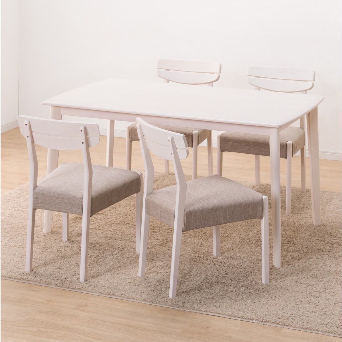 ダイニングテーブル5点セット (DTアルナスDF135WW/ダイニングチェアアルナスBE)  【配送員設置商品】 【5年保証】