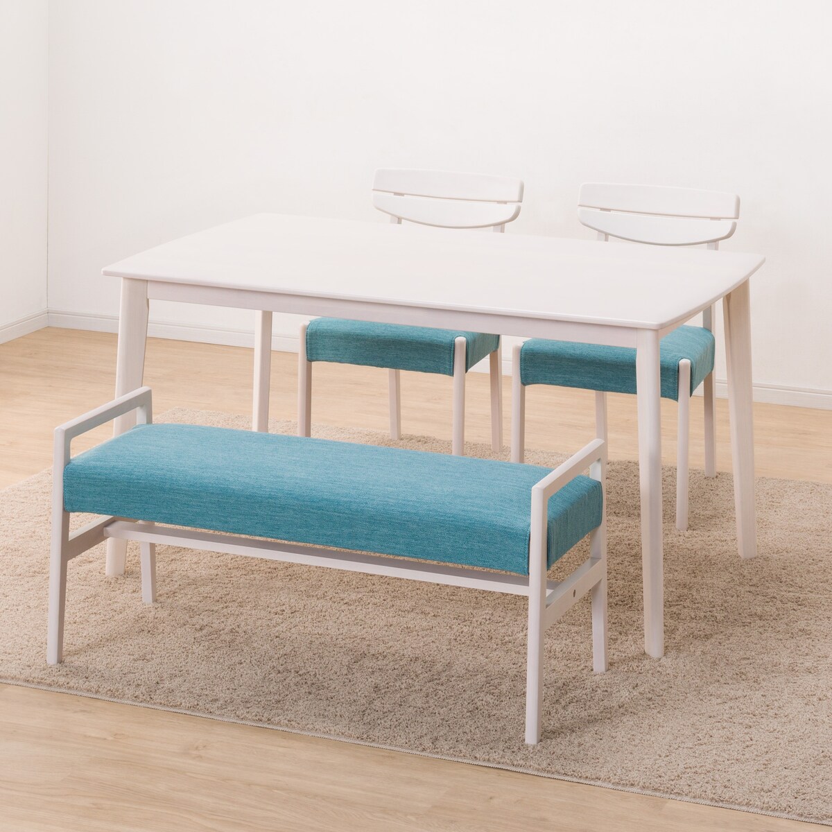 ダイニングテーブル4点セット (DTアルナスDF135WW/ダイニングチェアアルナス/ベンチアルナスTBL)  【配送員設置商品】 【5年保証】