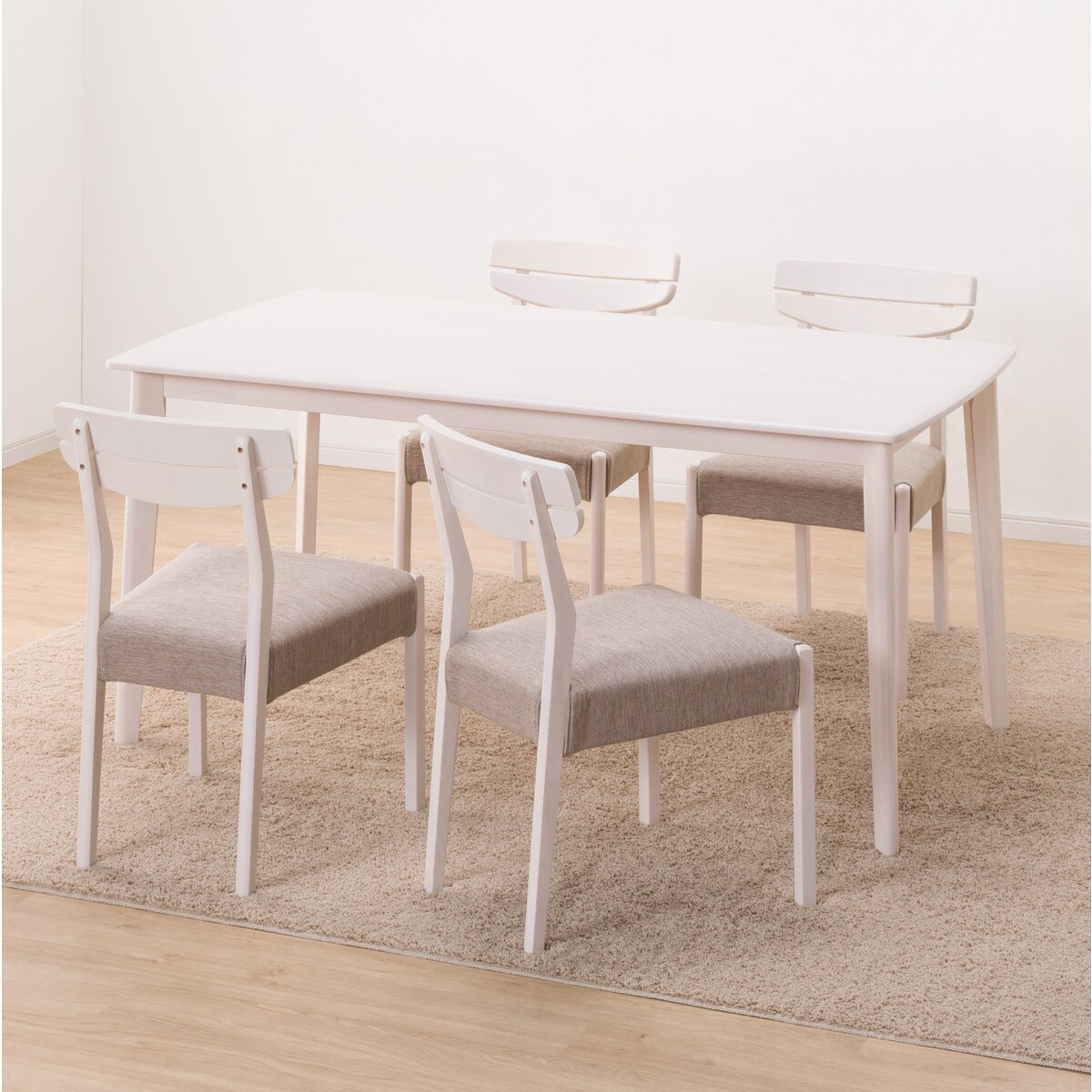 ダイニングテーブル5点セット (DTアルナスDF150WW/ダイニングチェアアルナスBE)  【配送員設置商品】 【5年保証】