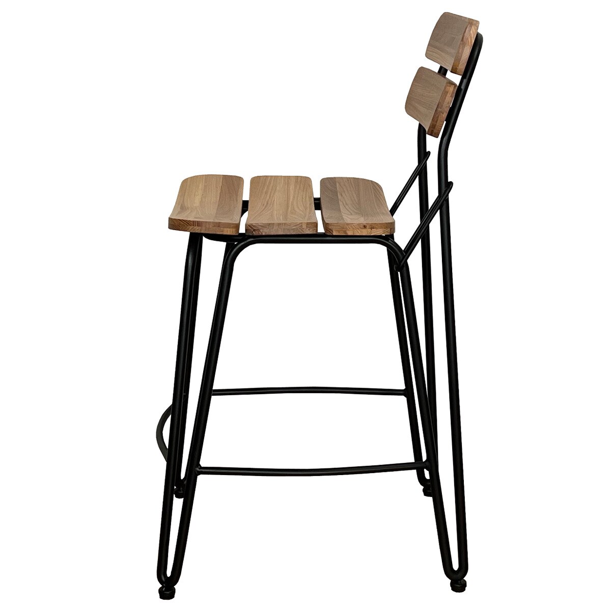 天然木ニレ無垢集成材　カウンターチェア (NA)   【5年保証】