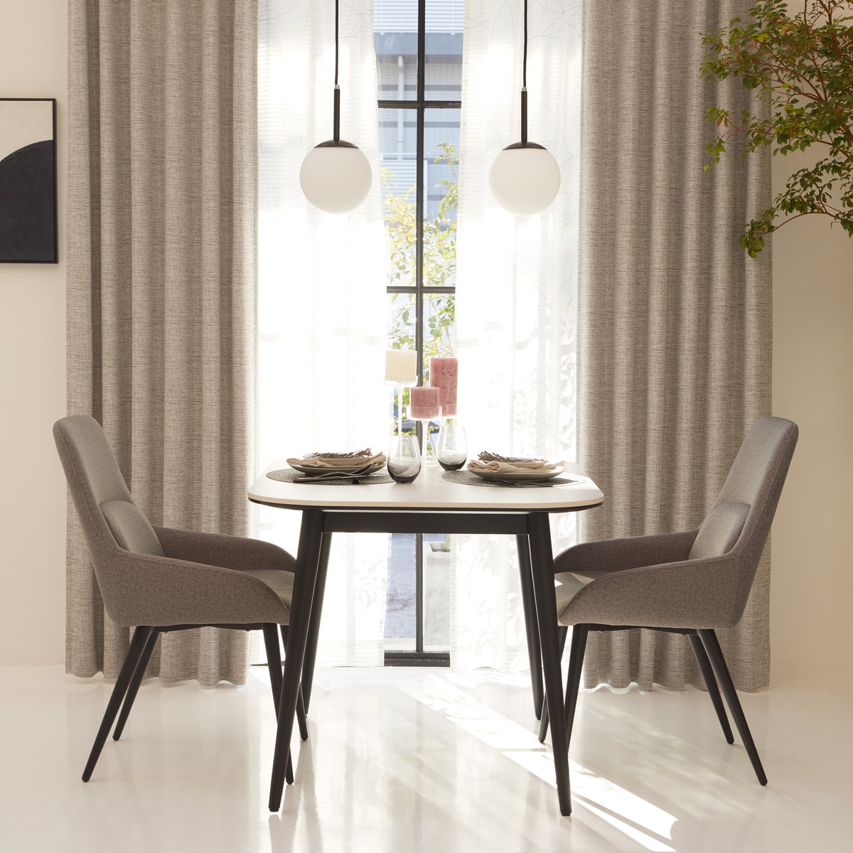 セラミックダイニングテーブルセット ASM001DT110 WH (Living in Comfort)  【配送員設置商品】 【5年保証】