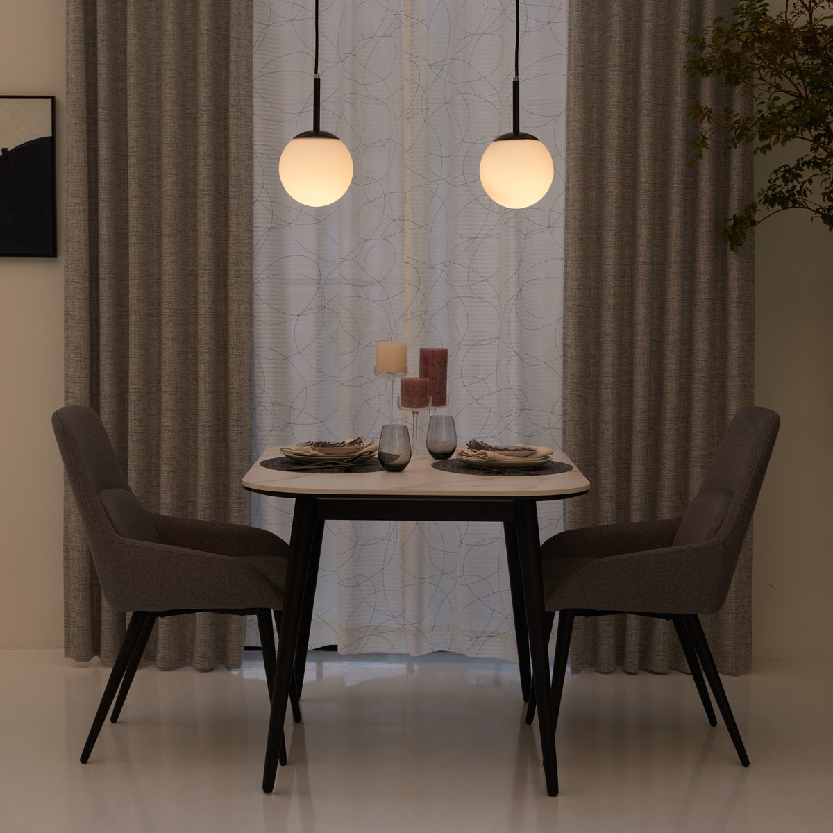 セラミックダイニングテーブルセット ASM001DT110 WH (Living in Comfort)  【配送員設置商品】 【5年保証】