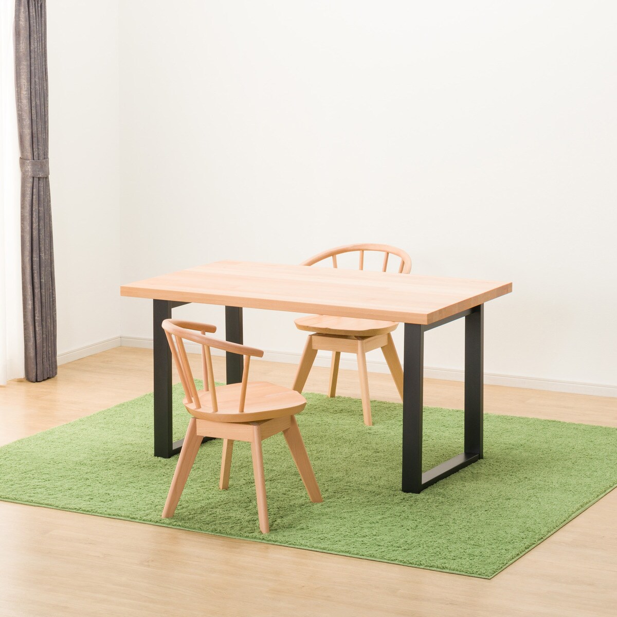 ダイニングテーブル3点セット (NコレクションT-06U 135 NA/BK/C-53S NA)  【配送員設置商品】 【5年保証】