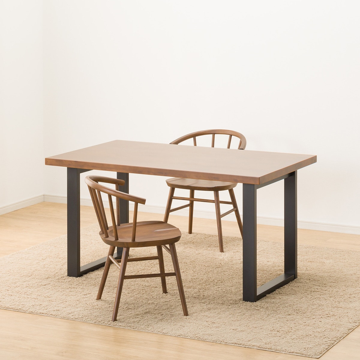 ダイニングテーブル3点セット (NコレクションT-06U 135 MBR/BK/C-53 MBR)  【配送員設置商品】 【5年保証】