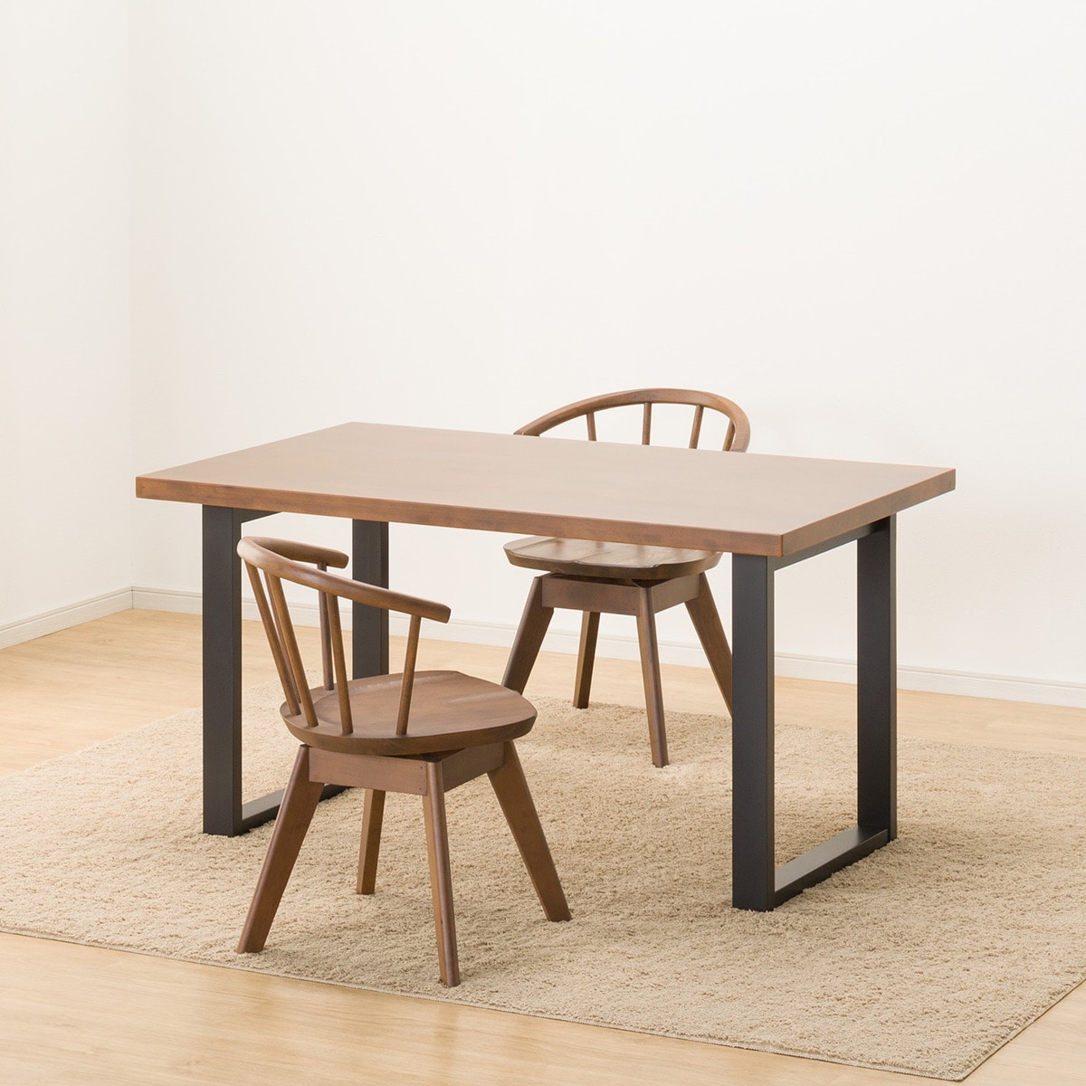 ダイニングテーブル3点セット (NコレクションT-06U 135 MBR/BK/C-53S MBR)  【配送員設置商品】 【5年保証】