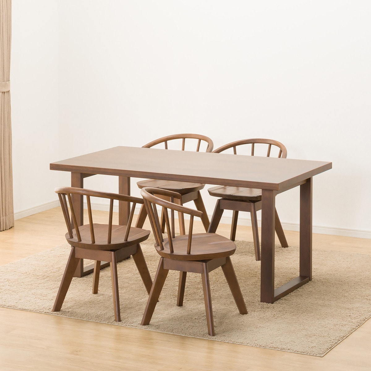 ダイニングテーブル5点セット (NコレクションT-06U 150 MBR/C-53S MBR)  【配送員設置商品】 【5年保証】