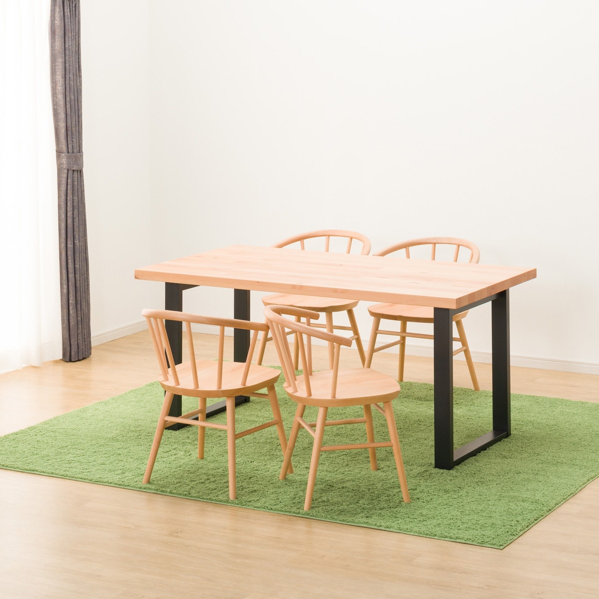 ダイニングテーブル5点セット (NコレクションT-06U 150 NA/BK/C-53 NA)  【配送員設置商品】 【5年保証】