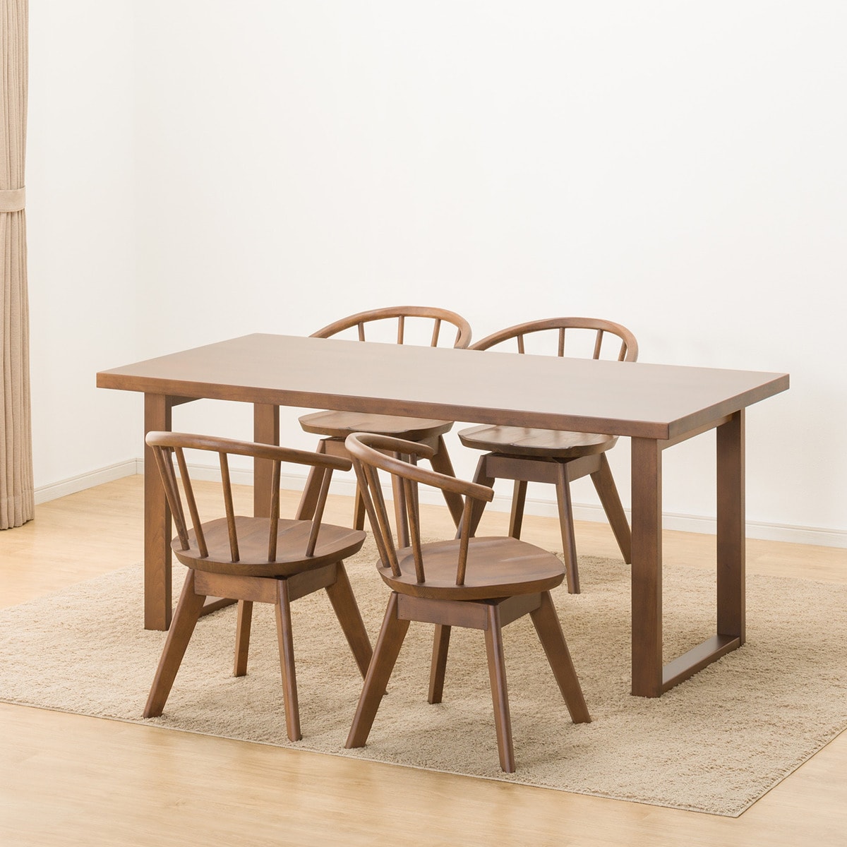 ダイニングテーブル5点セット (NコレクションT-06U 165 MBR/C-53S MBR)  【配送員設置商品】 【5年保証】