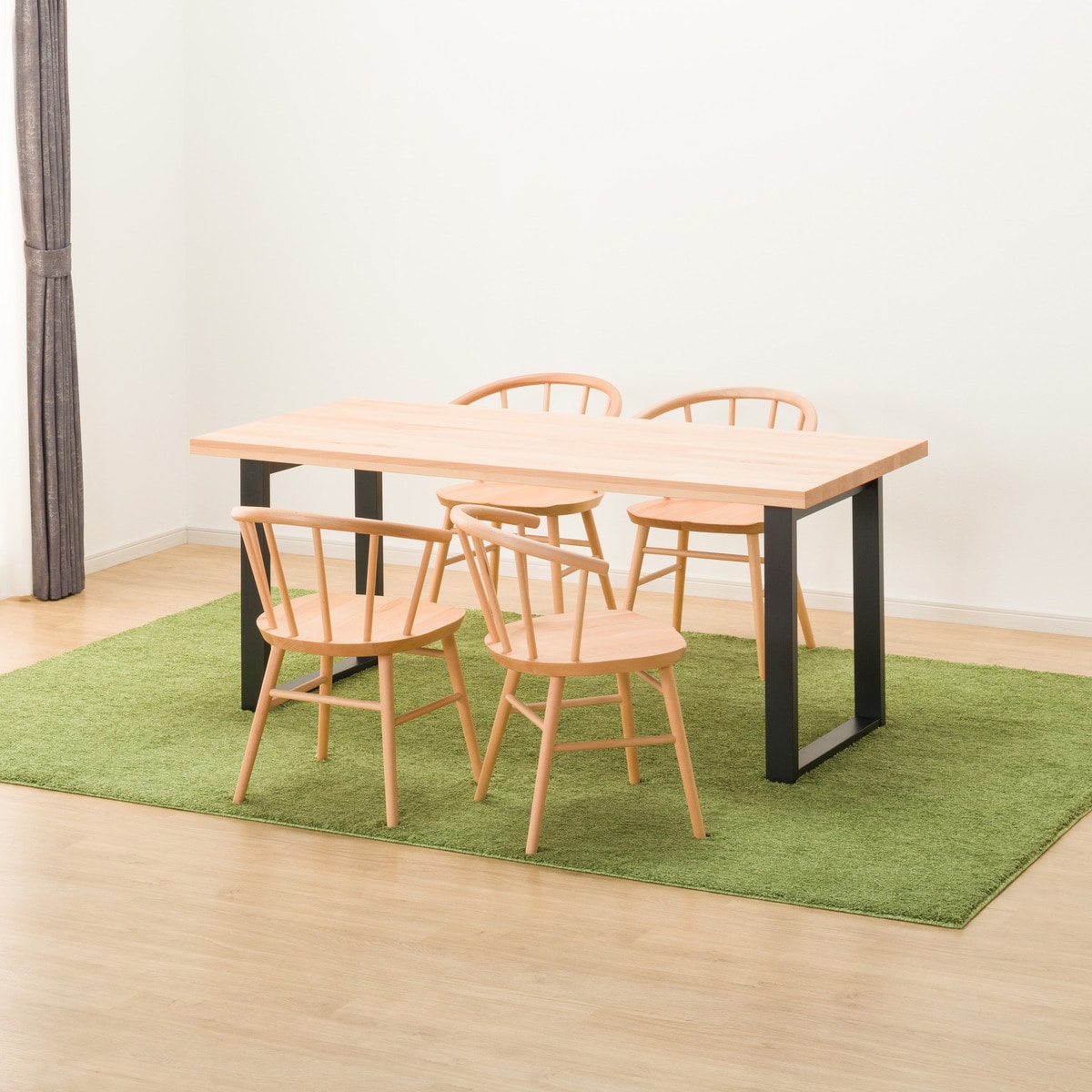 ダイニングテーブル5点セット (NコレクションT-06U 165 NA/BK/C-53 NA)  【配送員設置商品】 【5年保証】