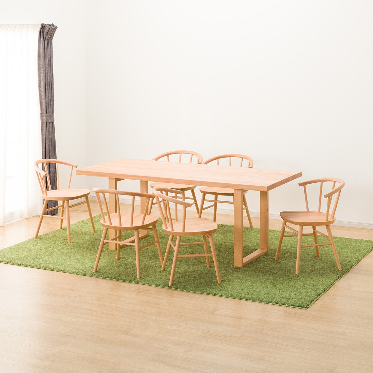 ダイニングテーブル7点セット (NコレクションT-06U 180 NA/C-53 NA)  【配送員設置商品】 【5年保証】
