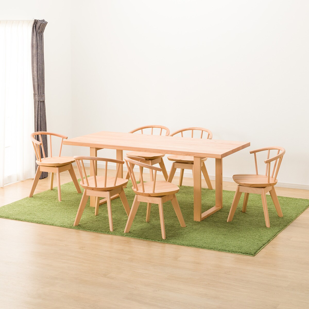 ダイニングテーブル7点セット (NコレクションT-06U 180 NA/C-53S NA)  【配送員設置商品】 【5年保証】