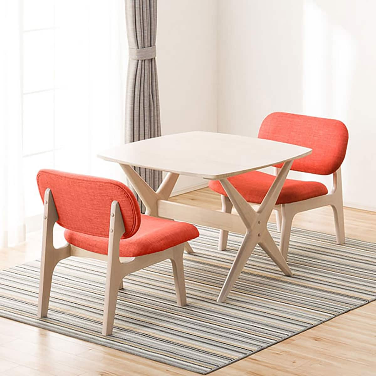 [幅90cm] リビングダイニングテーブル3点セット (LDリラックスワイド90WW/1Pチェア リラックスワイドWW OR)  【配送員設置商品】 【5年保証】