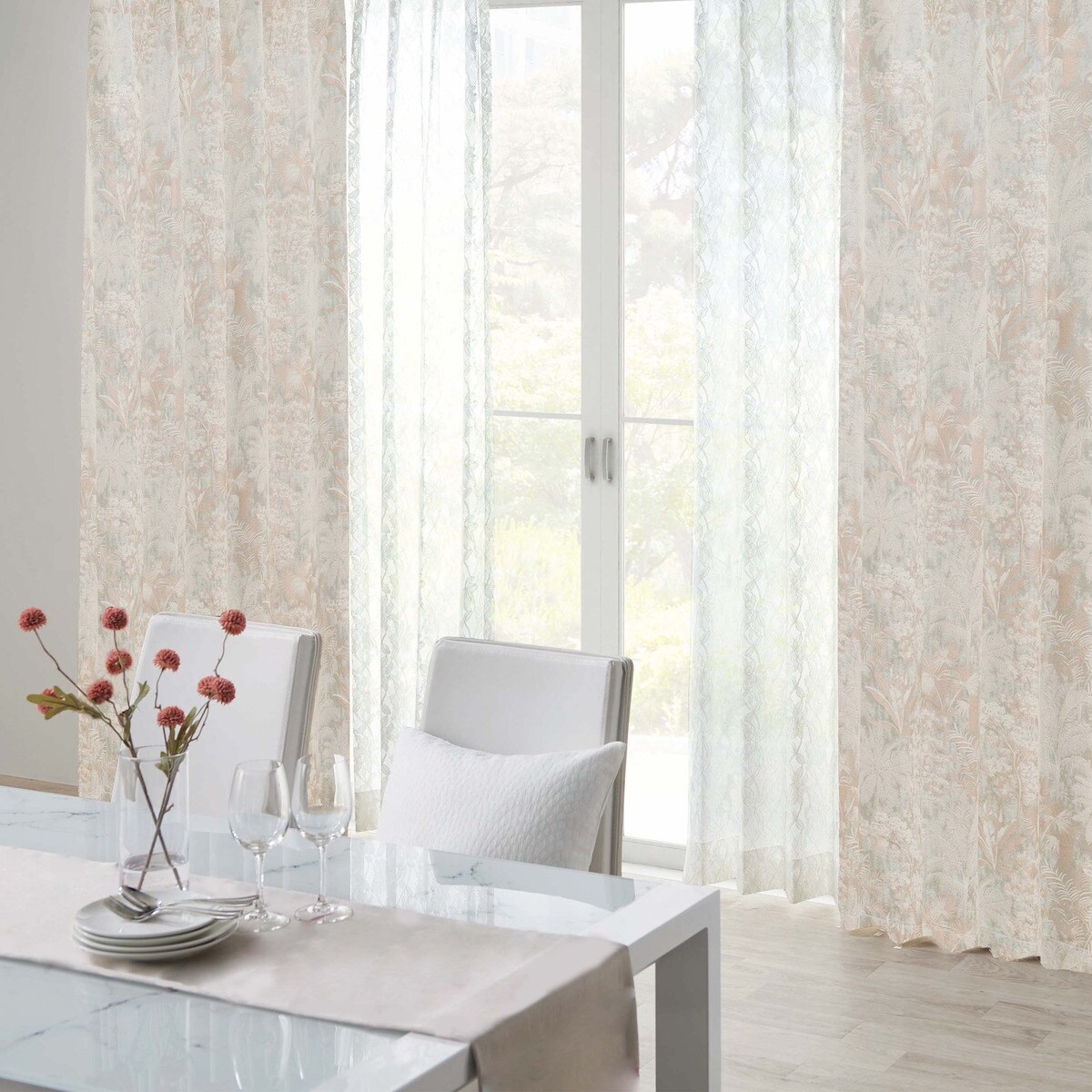 裏地付き遮光2級・遮熱カーテン(PK044 グリーン)