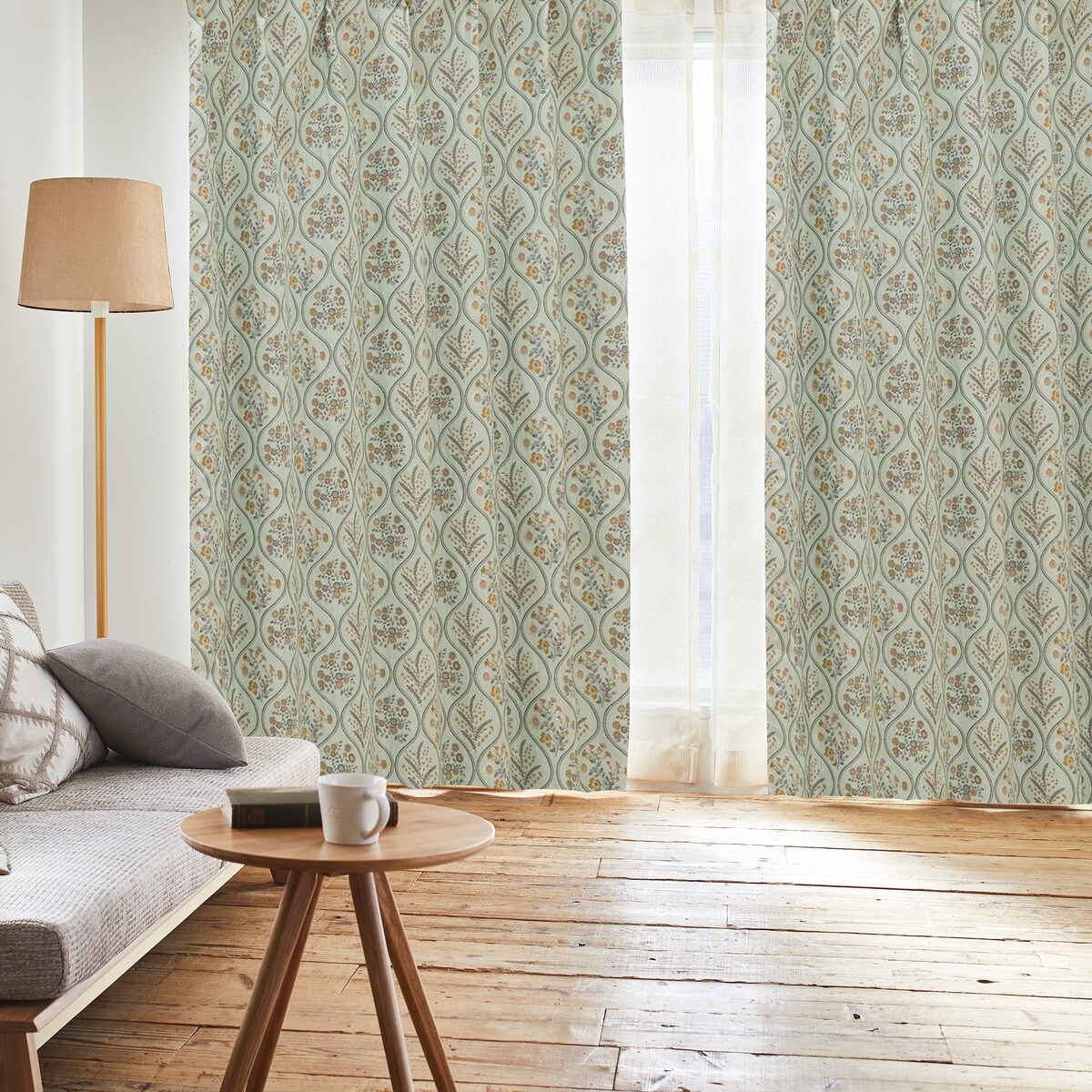 裏地付き遮光1級・遮熱カーテン(PK040 グリーン)