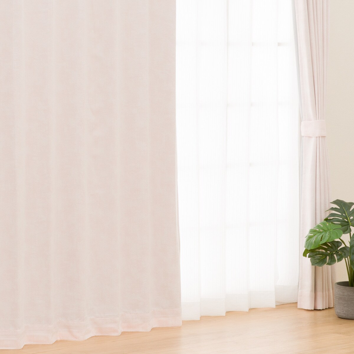 裏地付き遮光2級・遮熱カーテン(RK024 ピンク)