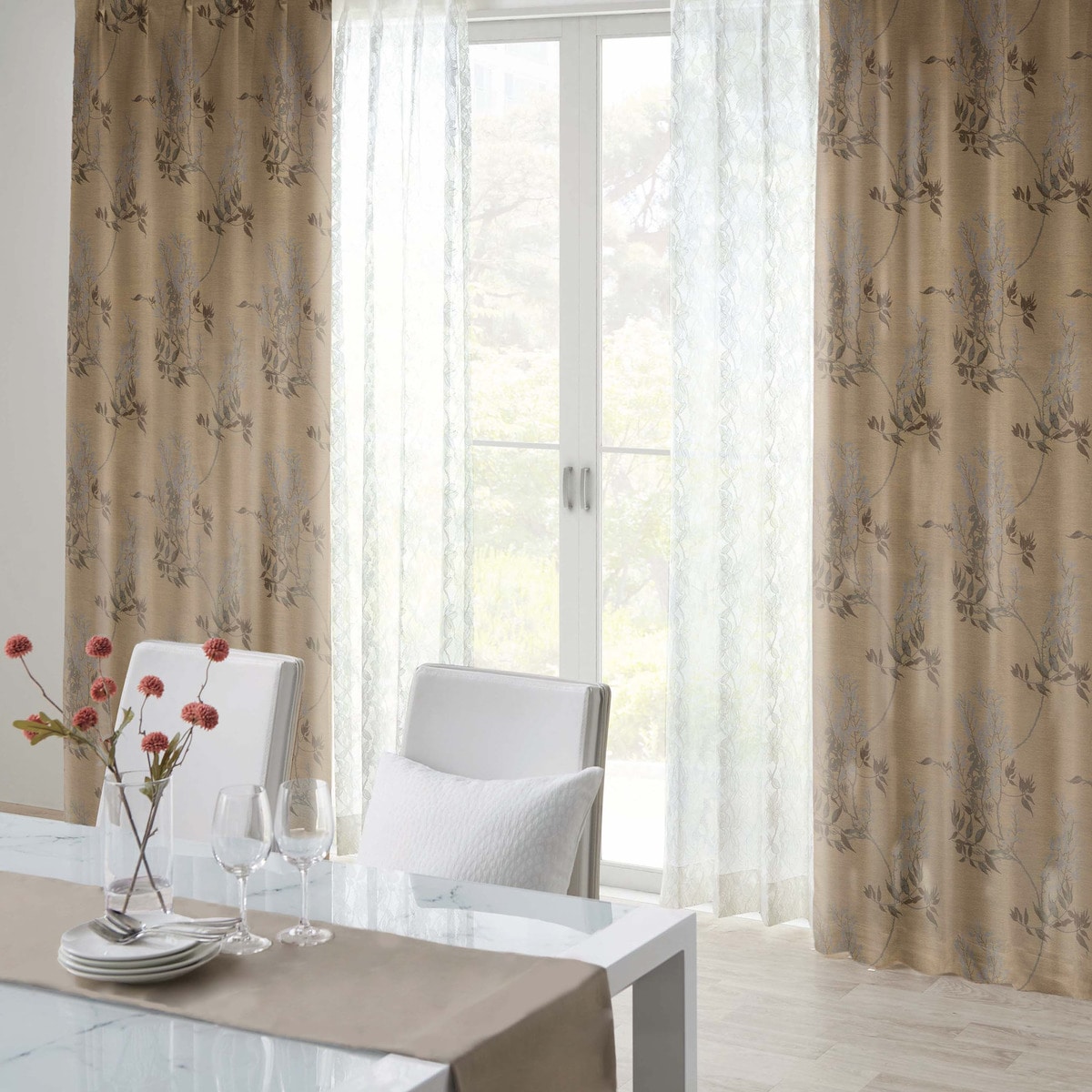 裏地付き遮光2級・遮熱カーテン(PK134 BE)