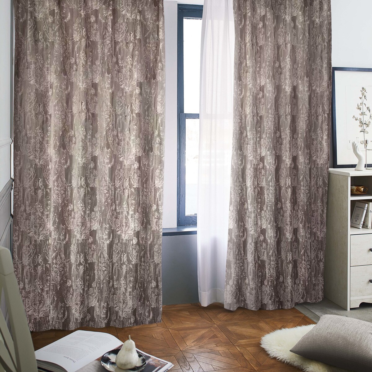 裏地付き遮光1級・遮熱カーテン(PK139 GY)