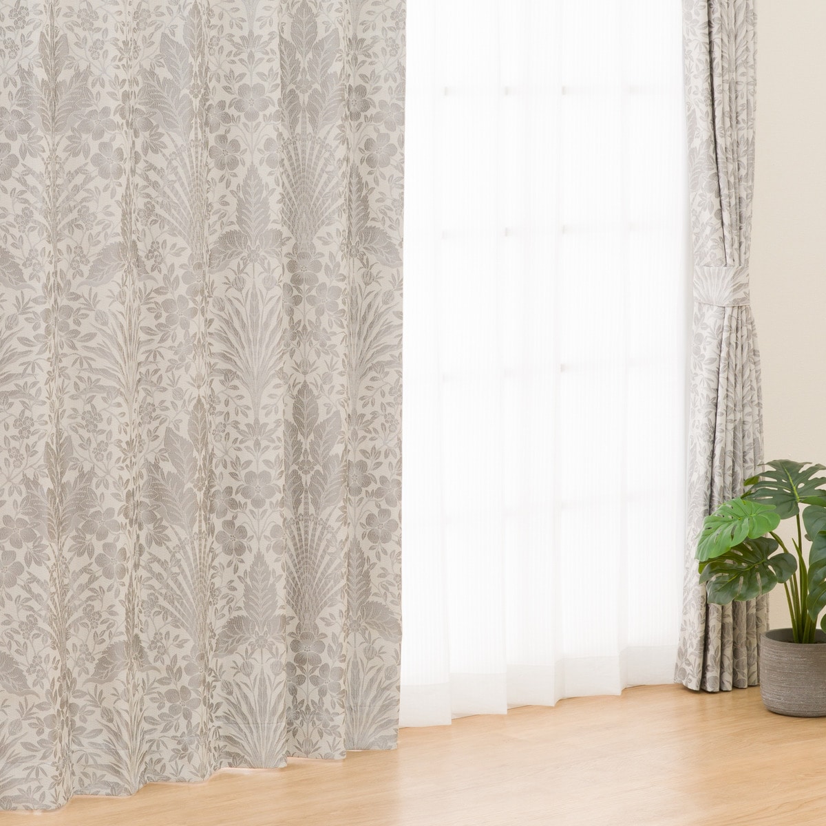 裏地付き遮光2級・遮熱カーテン(PK140 GY)