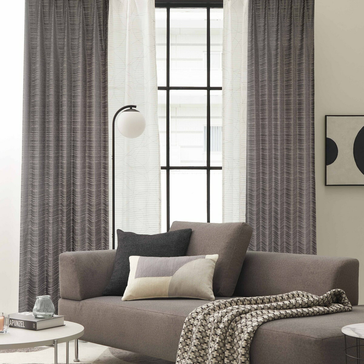 裏地付き遮光1級・遮熱カーテン(RK022 DkGY)