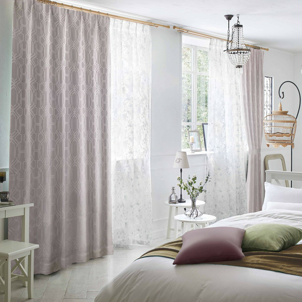 裏地付き遮光2級・遮熱カーテン(RK166 RO)