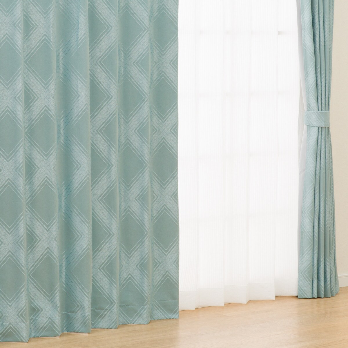 裏地付き遮光2級・遮熱カーテン(RK169 GR)