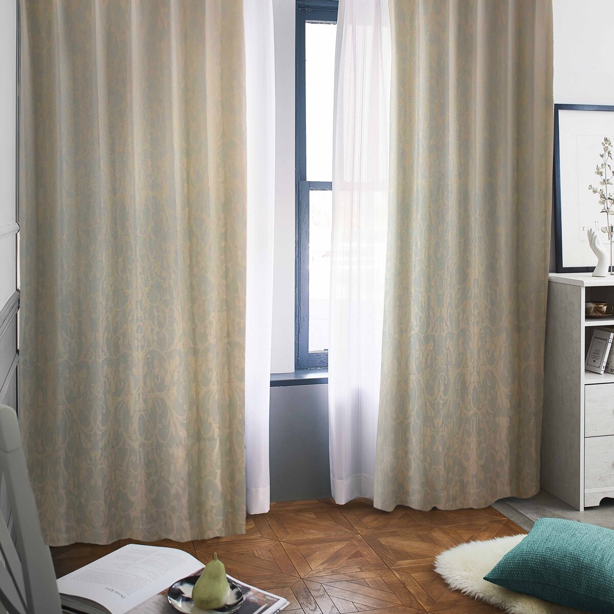 裏地付き遮光2級・遮熱カーテン(RK172 GR)