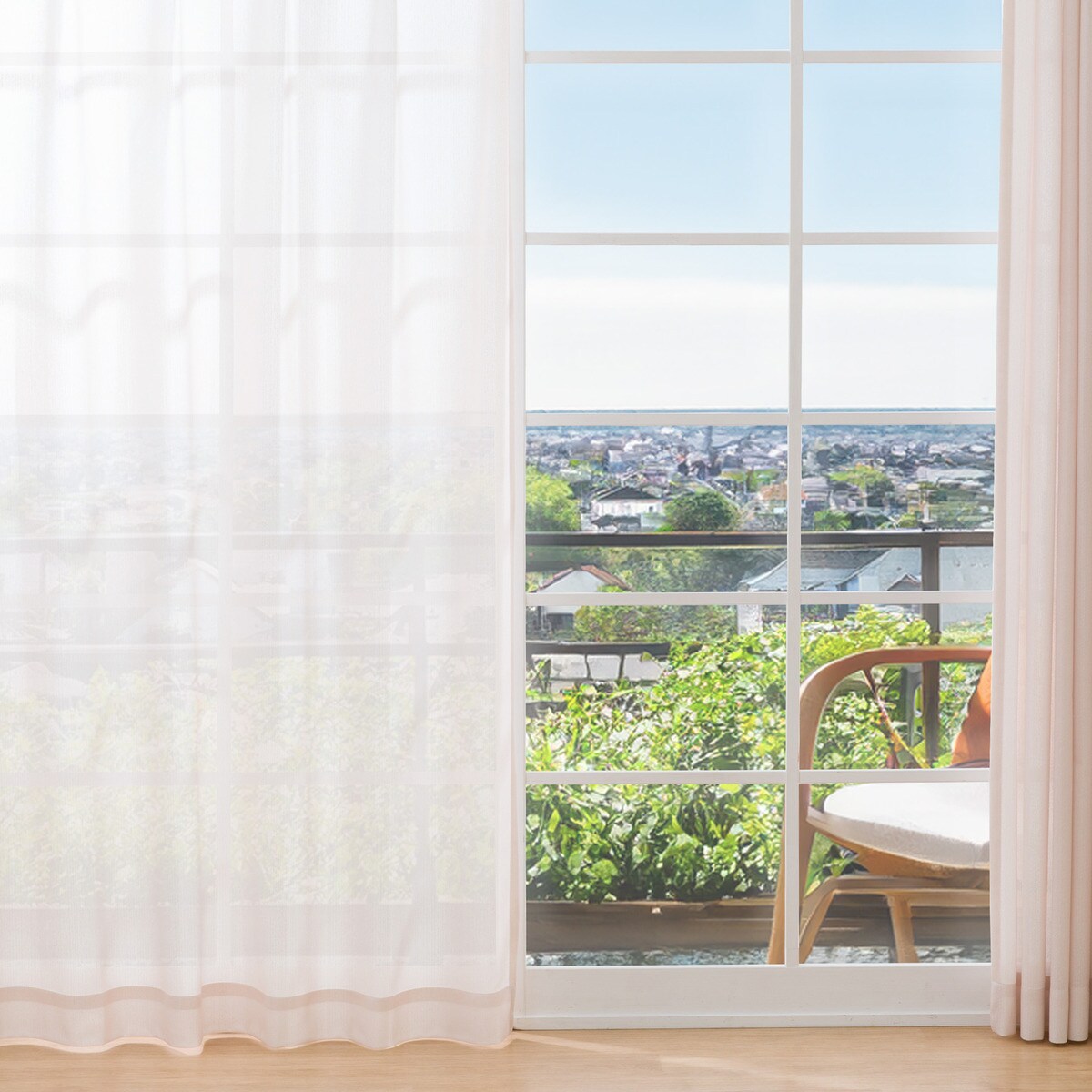 UVカット・保温・遮熱・遮像・156サイズレースカーテン (プリントカラー ベージュ)　 【メーカー直送・】