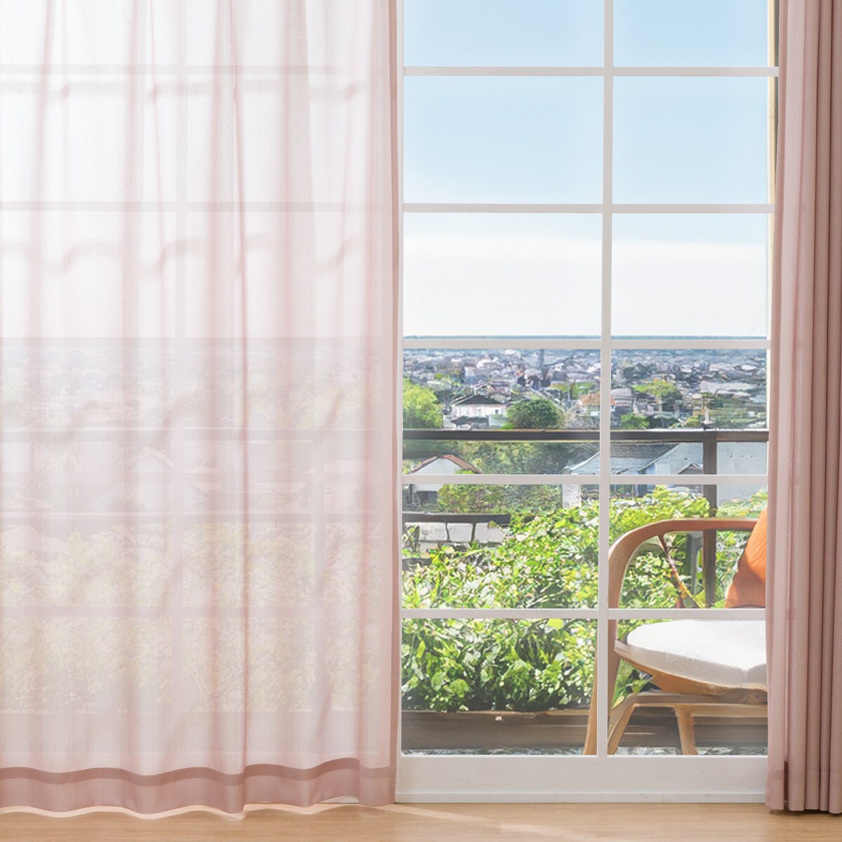 UVカット・保温・遮熱・遮像・156サイズレースカーテン (プリントカラー ブラウン)　 【メーカー直送・】