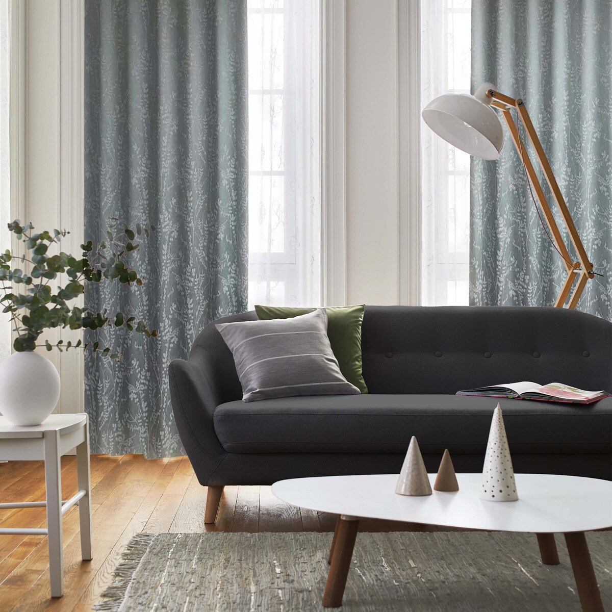 裏地付き遮光2級・遮熱・防炎カーテン(PK181 GR)