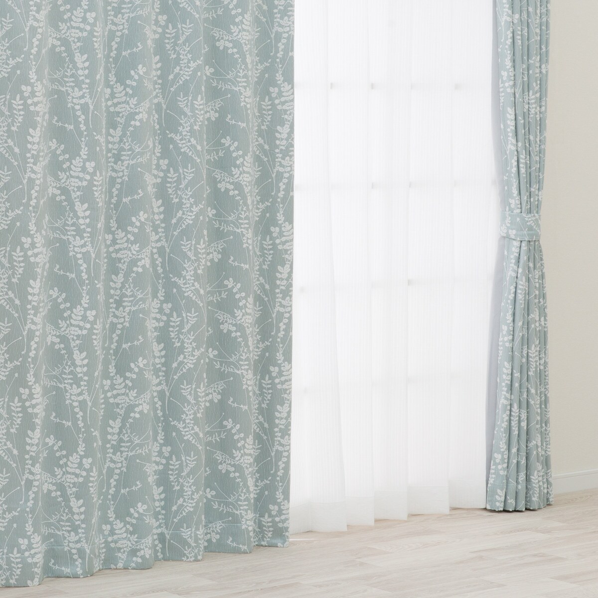 裏地付き遮光2級・遮熱・防炎カーテン(PK181 GR)