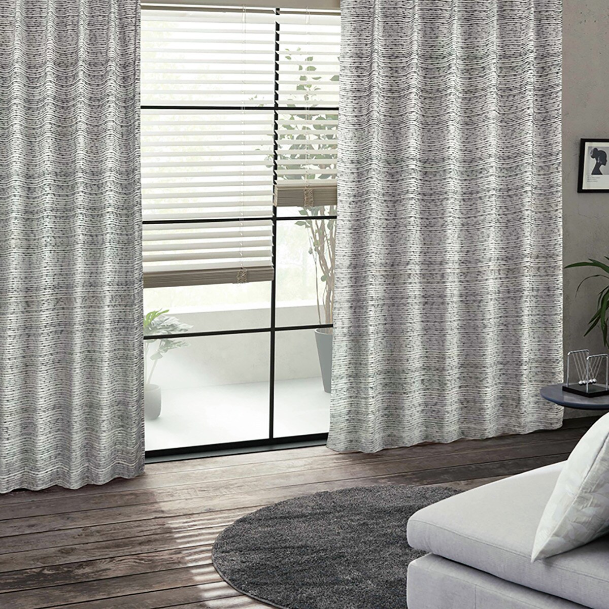 裏地付き遮光2級・遮熱カーテン(PK221 GY)