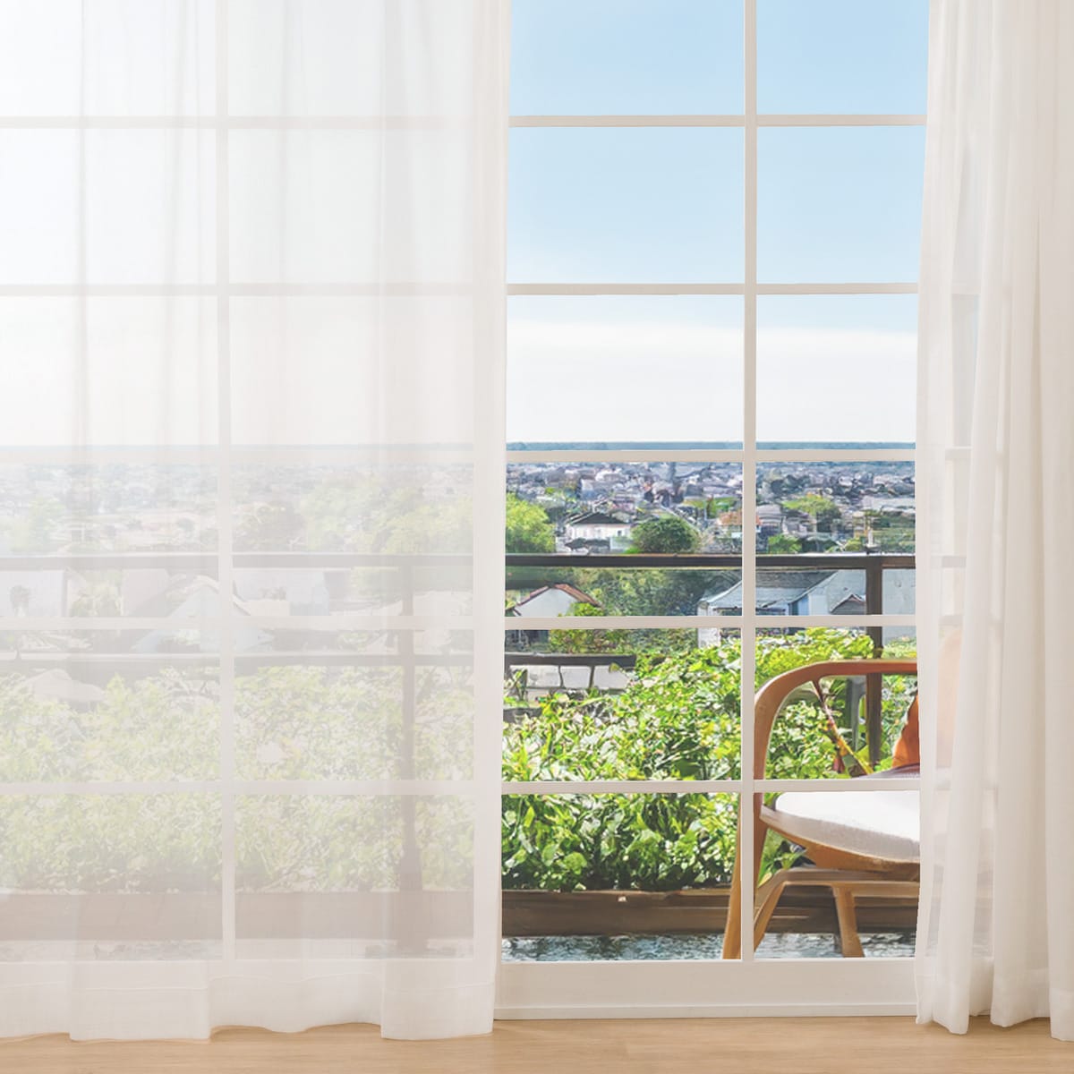 273サイズ天然素材風カラーレースカーテン(RFC0016　WH)【メーカー直送・】