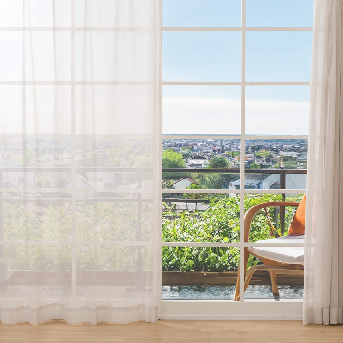 273サイズ天然素材風カラーレースカーテン(RFC0016　GY)【メーカー直送・】