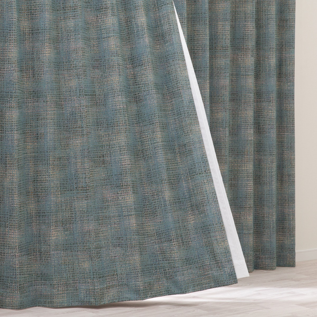 ニトリの裏地付き遮光1級・遮熱ジャカードカーテン(PK240 グリーン)(カーテン・レース)