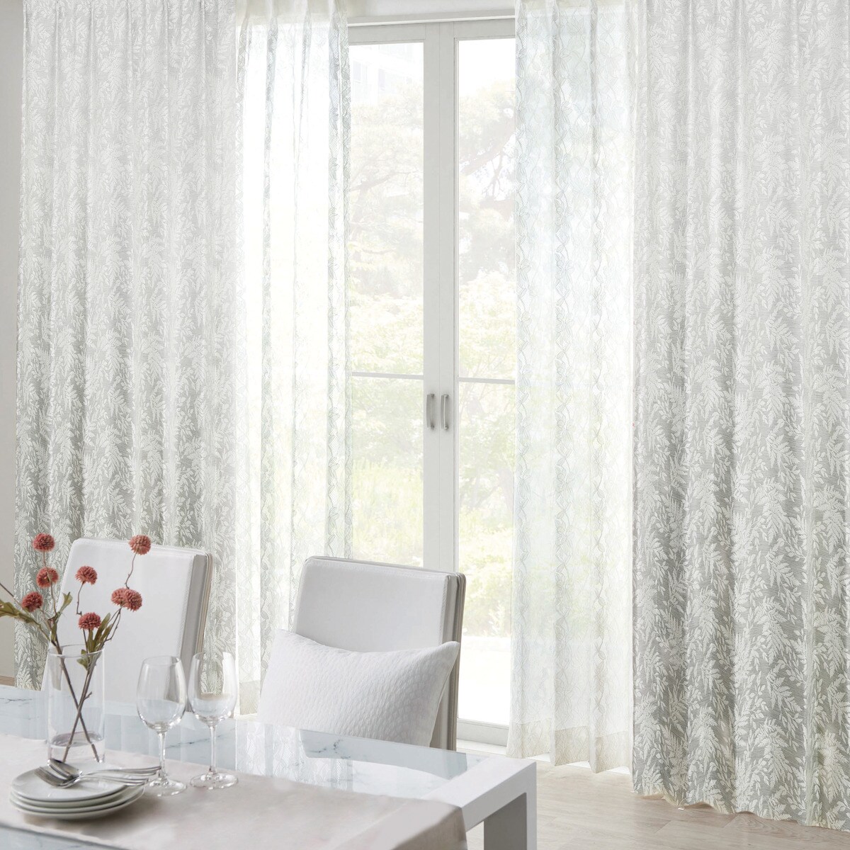 裏地付き遮光2級・遮熱ジャカードカーテン(PK249 グレー)